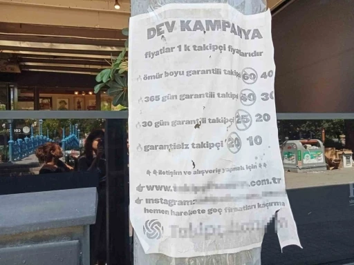 Eskişehir’de takipçi satın alma afişi görenleri şaşırttı
