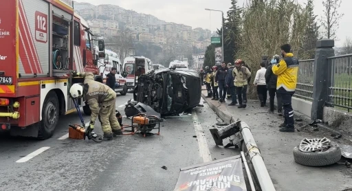 Kağıthane’de fenalaşan sürücü kaza yaptı
