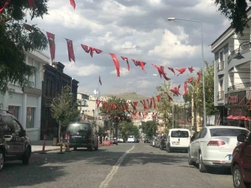 Kars’ta Zafer Bayramı öncesinde caddeler bayraklarla donatıldı
