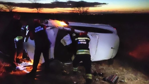 Konya’da otomobil takla attı: 3 yaralı
