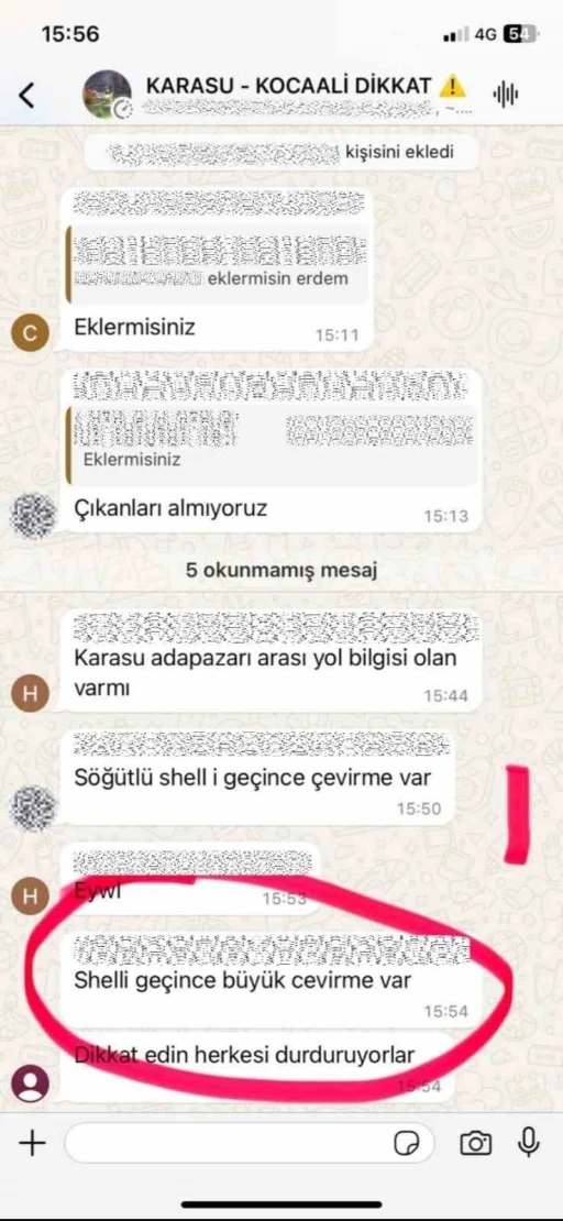 Kurdukları WhatsApp grubunda jandarma ve polis uygulama noktalarını paylaşıyorlardı
