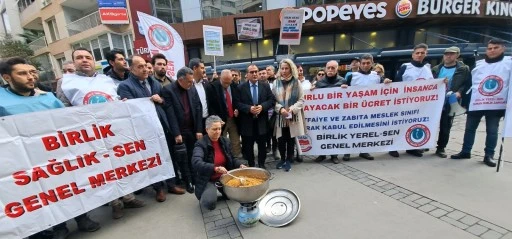 Memur zammına helvalı protesto