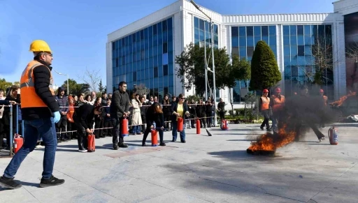 Muratpaşa Belediyesinde yangın tatbikatı
