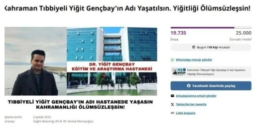 YİĞİT GENÇBAY İÇİN HASTANE ADI KAMPANYASI