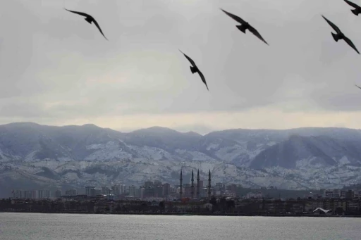 Ordu’dan şehir ve kar manzarası
