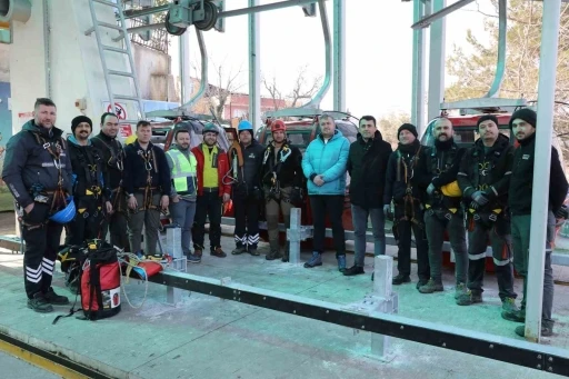 Samsun’da yenilenen ‘teleferik hattı’ için özel kurtarma eğitimi
