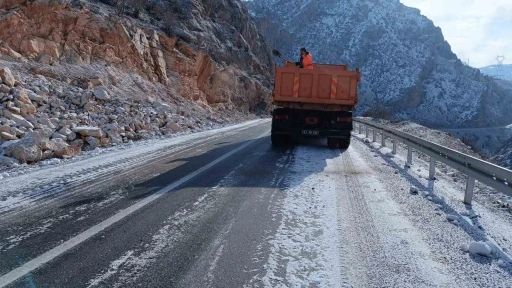 Siirt’te buzlanmaya karşı tuzlama çalışmaları devam ediyor
