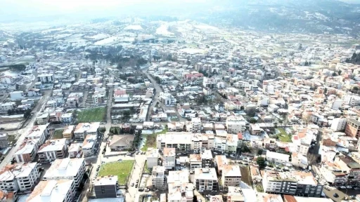 Sındırgı’da beyaz örtü havadan görüntülendi
