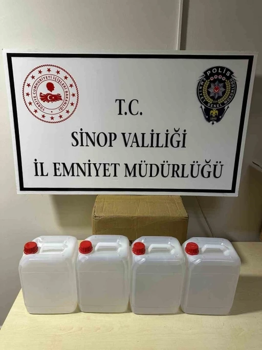 Sinop’ta 20 litre etil alkol ele geçirildi
