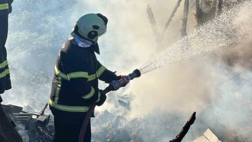 Sinop’ta çakmakla oynayan çocuklar samanlığı yaktı
