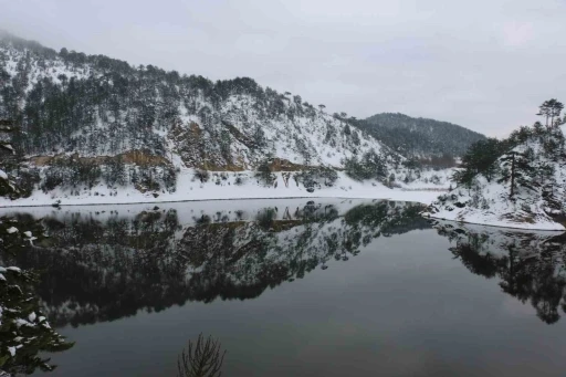 Sünnet Gölü’nde kış güzelliği
