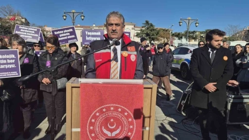 Tekirdağ’da kadına yönelik şiddete karşı anlamlı yürüyüş
