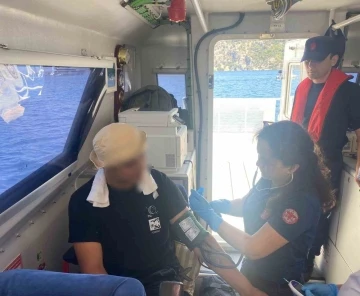 Teknede yaralanan vatandaşa tıbbi tahliye

