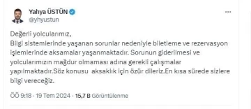 THY &quot;biletleme ve rezervasyon işlemlerindeki aksamalar&quot; nedeniyle açıklama yaptı
