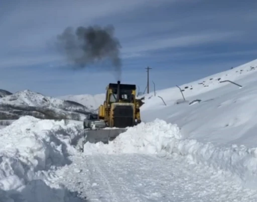 Tunceli’de kardan kapanan köy yolunu açmak için çalışmalar sürüyor
