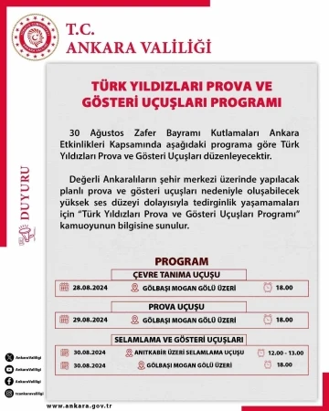 Türk Yıldızları 30 Ağustos’ta Ankara semalarında olacak
