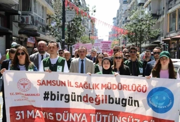 ’Tütünsüz sağlıklı yaşama’ dikkat çekmek için yürüdüler
