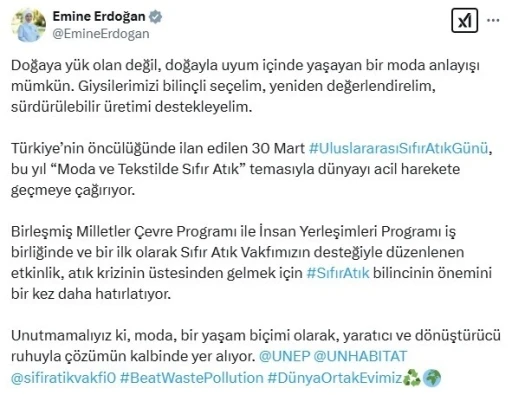 UNEP’ten Uluslararası Sıfır Atık Günü’nde moda ve tekstilde sıfır atık sağrısı
