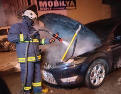 Van’da park halindeki otomobilde yangın
