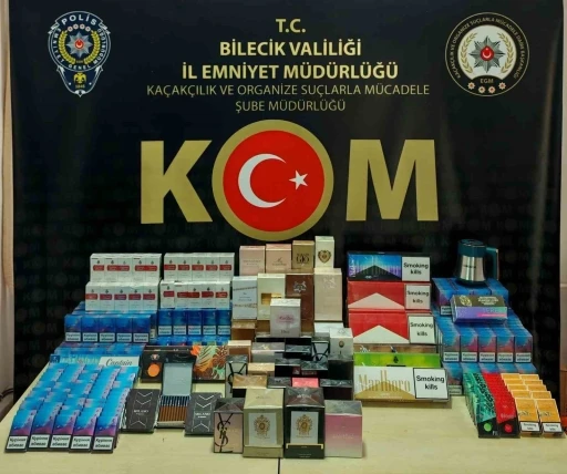 Yüzlerce paket kaçak sigara ve parfüm ele geçirildi
