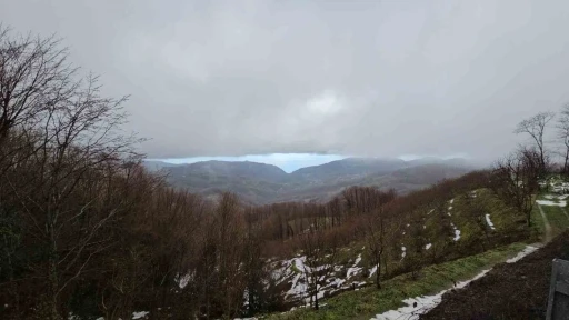 Zonguldak-Ereğli yolunda sis havadan görüntülendi
